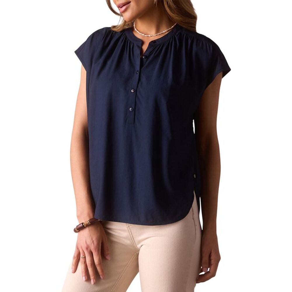 The Normal Brand Womens Estella Blouse, Navy